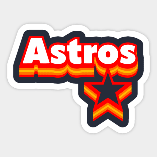 Astros and Star Retro Sticker